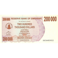 P49 Zimbabwe - 200.000 Dollars Year 2007/2008 (Bearer Cheque)